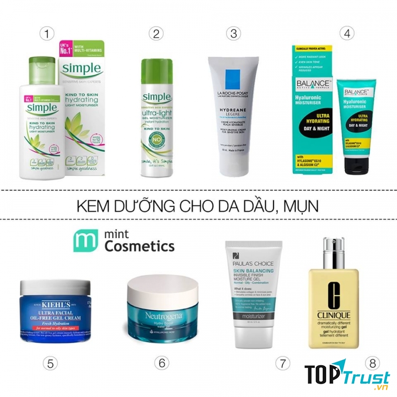 Loại kem dưỡng ẩm cho da mụn tốt nhất hiện nay