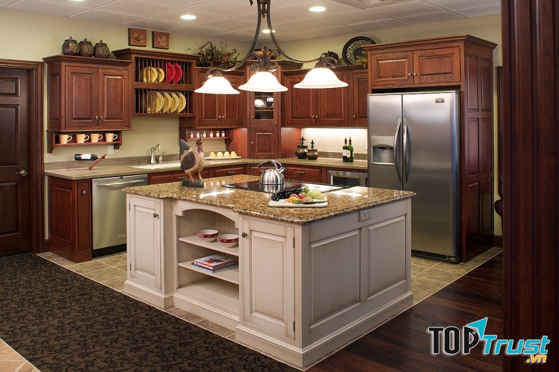 Mẫu kệ bếp gỗ đẹp được ưa chuộng nhất hiện nay