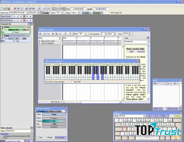 Phần mềm học đàn piano trên máy tính tốt nhất hiện nay