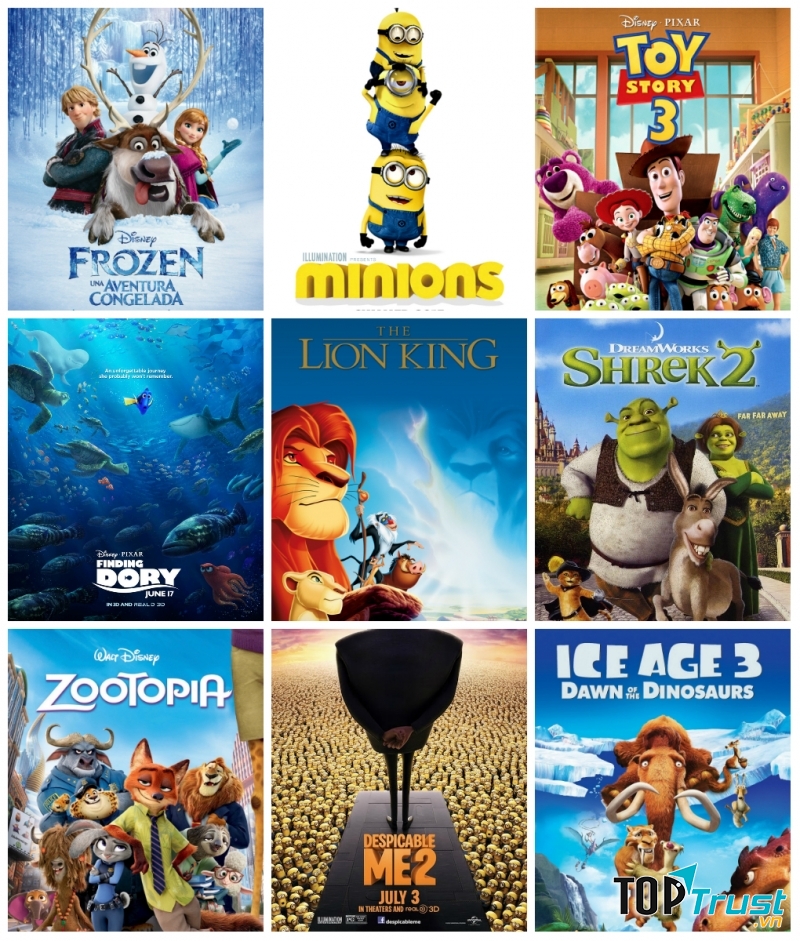 Phim hoạt hình có doanh thu phòng vé cao nhất thế giới