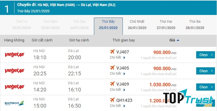 Phòng vé máy bay uy tín nhất Đà Lạt