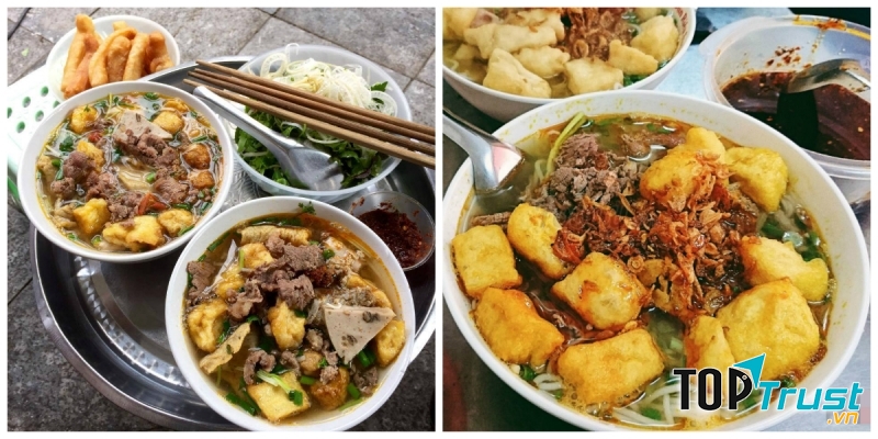 Quán bún riêu thập cẩm ngon nức tiếng Hà Nội