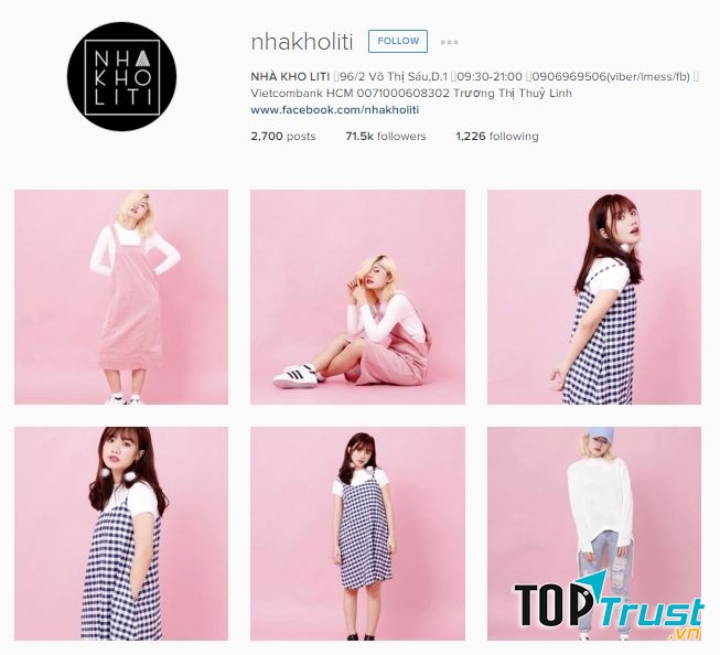 Shop bán hàng online  nổi tiếng nhất trên Instagram