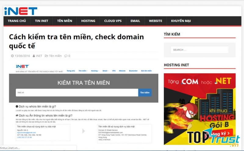Trang web kiểm tra tên miền nhanh và chính xác nhất